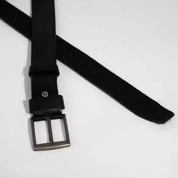 Ремень мужской, ширина 3,8 см, винт, пряжка металл, цвет чёрный