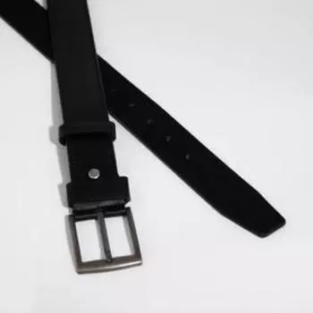 Ремень мужской, ширина 3,8 см, винт, пряжка металл, цвет чёрный