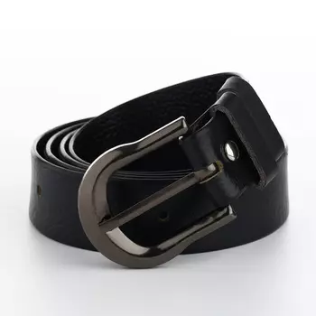 Ремень мужской, ширина 3 см, винт, пряжка металл, цвет чёрный