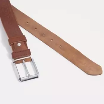 Ремень мужской, ширина 3 см, винт, пряжка металл, цвет коричневый