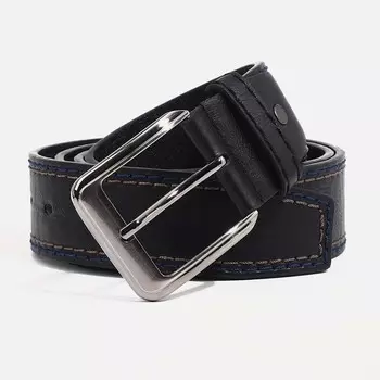 Ремень мужской, ширина 4.5 см, винт, пряжка металл, цвет чёрный