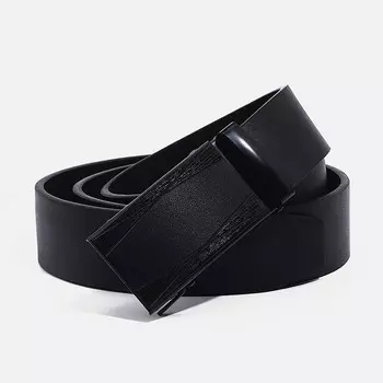 Ремень мужской, ширина 4 см, автомат, пряжка металл, цвет чёрный