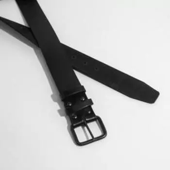 Ремень мужской, ширина 4 см, пряжка металл, цвет чёрный