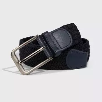 Ремень мужской, ширина 4 см, пряжка металл, цвет синий