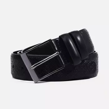 Ремень мужской, ширина 4 см, пряжка металл, винт, цвет чёрный