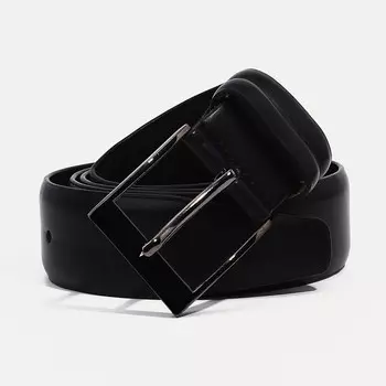 Ремень мужской, ширина 4 см, пряжка металл, винт, цвет чёрный