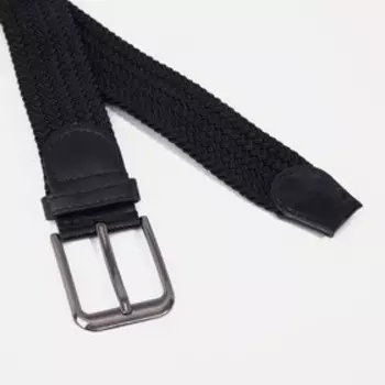 Ремень мужской, ширина 4 см, пряжка металл, цвет чёрный