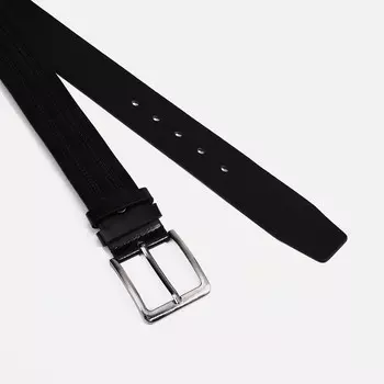 Ремень мужской, ширина 4 см, винт, пряжка металл, цвет чёрный