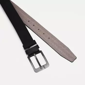 Ремень мужской, ширина 4 см, винт, пряжка металл, цвет чёрный