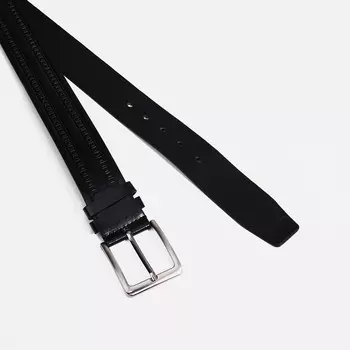 Ремень мужской, ширина 4 см, винт, пряжка металл, цвет чёрный