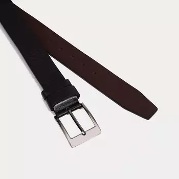 Ремень мужской, ширина 4 см, винт, пряжка металл, цвет тёмно-коричневый