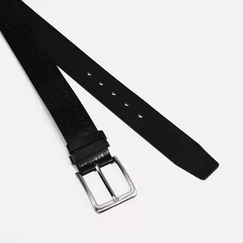 Ремень мужской, ширина 4 см, винт, пряжка металл, цвет чёрный