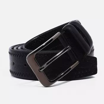 Ремень мужской, ширина 4 см, винт, пряжка металл, цвет чёрный