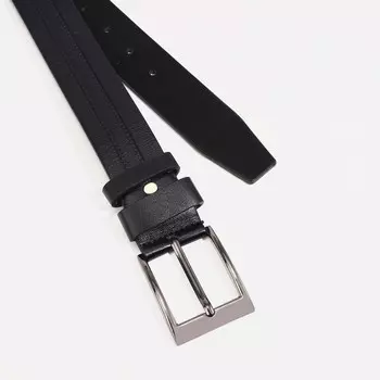 Ремень мужской, ширина 4 см, винт, пряжка металл, цвет чёрный