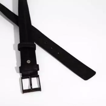 Ремень мужской, ширина 4 см, винт, пряжка металл, цвет чёрный