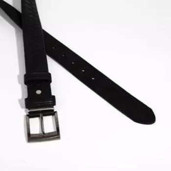 Ремень мужской, ширина 4 см, винт, пряжка металл, цвет чёрный