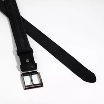 Ремень мужской, ширина 4 см, винт, пряжка металл, цвет чёрный