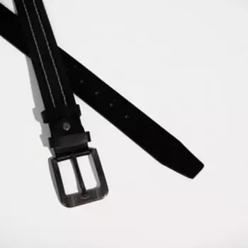 Ремень мужской, ширина 4 см, винт, пряжка металл, цвет чёрный