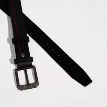 Ремень мужской, ширина 4 см, винт, пряжка металл, цвет чёрный