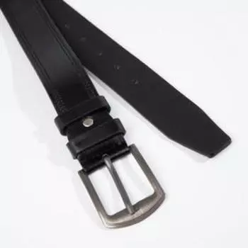 Ремень мужской, ширина 4 см, винт, пряжка металл, цвет чёрный