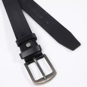 Ремень мужской, ширина 4 см, винт, пряжка металл, цвет чёрный
