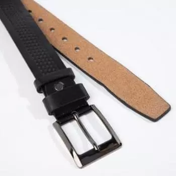 Ремень мужской, ширина 4 см, винт, пряжка металл, цвет чёрный