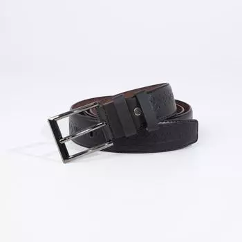 Ремень мужской, ширина 4 см, винт, пряжка металл, цвет чёрный