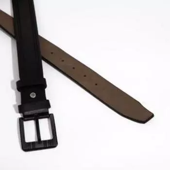 Ремень мужской, ширина 4 см, винт, пряжка металл, цвет чёрный