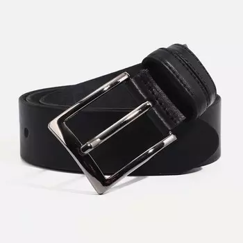 Ремень мужской, ширина 4 см, винт, пряжка металл, цвет чёрный