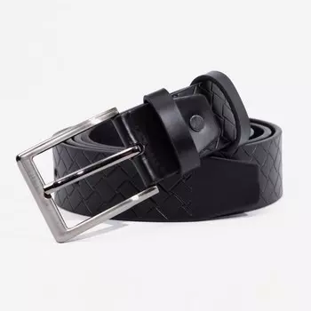 Ремень мужской, ширина 4 см, винт, пряжка металл, цвет чёрный