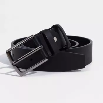 Ремень мужской, ширина 4 см, винт, пряжка металл, цвет чёрный