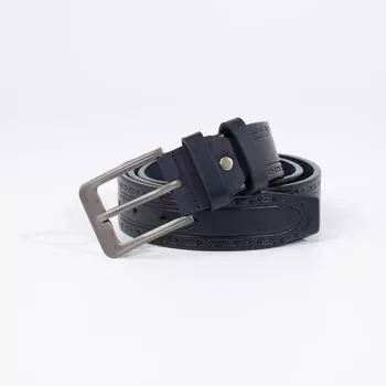 Ремень мужской, ширина 4 см, винт, пряжка металл, цвет синий