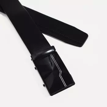 Ремень мужской «Великан», ширина 4 см, пряжка автомат, цвет чёрный