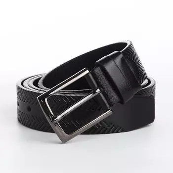 Ремень мужской «Великан» для полных, ширина 4 см, винт, пряжка металл, чёрный