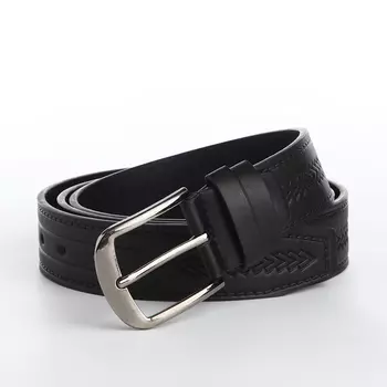 Ремень мужской «Великан» для полных, ширина 4 см, винт, пряжка металл, чёрный