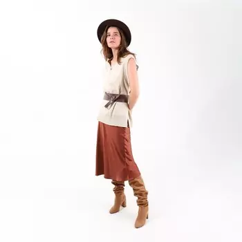 Ремень женский широкий, 1458.5 см, коричневый