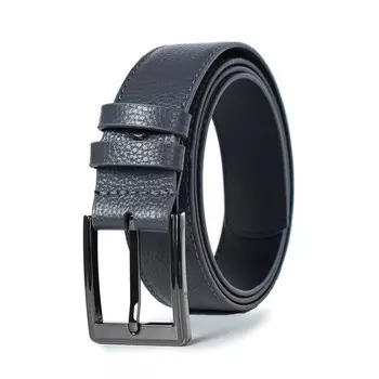 Ремень поясной мужской натуральная кожа 15713 серый 130х3,5х0,3 см