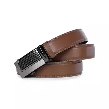 Ремень поясной мужской натуральная кожа 16712 рыжий 150х3,5х0,3 см