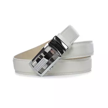 Ремень поясной мужской натуральная кожа 16812 светло-бежевый130х3,5х0,3 см