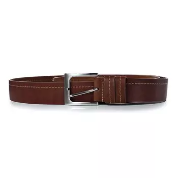 Ремень поясной мужской натуральная кожа 18721 коньячный 130х3,7х0,3 см