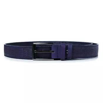 Ремень поясной мужской натуральная кожа 20319 синий 150х3,3х0,3 см