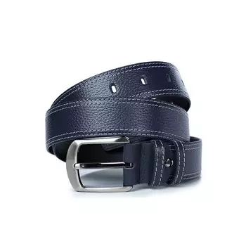 Ремень поясной мужской натуральная кожа 21212 темно-синий 130х4х0,3 см