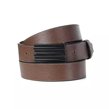 Ремень поясной мужской натуральная кожа 22018 коричневый 130х3,3х0,3 см