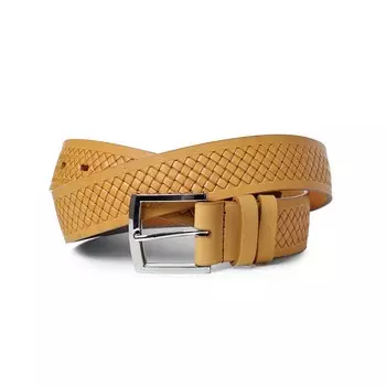 Ремень поясной мужской натуральная кожа 23019 горчичный 130х3,5х0,3 см
