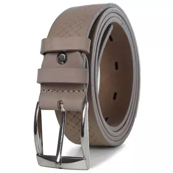 Ремень поясной мужской натуральная кожа 23019 темно-бежевый 115х0,3х3,5 см