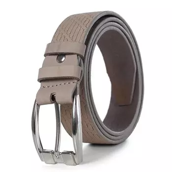 Ремень поясной мужской натуральная кожа 23219 темно-бежевый 130х3,3х0,3 см
