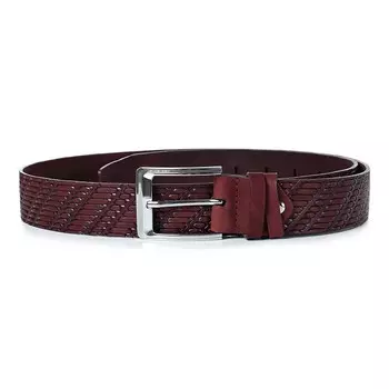 Ремень поясной мужской натуральная кожа 23319 бордо 130х3,8х0,3 см