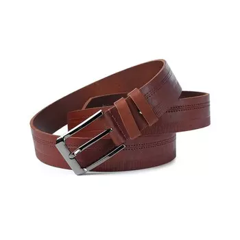 Ремень поясной мужской натуральная кожа 2422 коньячный 130х3,3х0,3 см