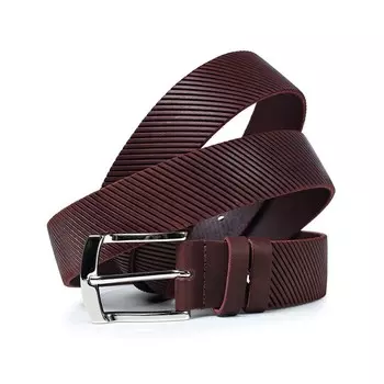 Ремень поясной мужской натуральная кожа 2522 бордо Т. 150х3,3х0,3 см