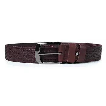 Ремень поясной мужской натуральная кожа 3022 бордо Т. 115х3,8х0,3 см